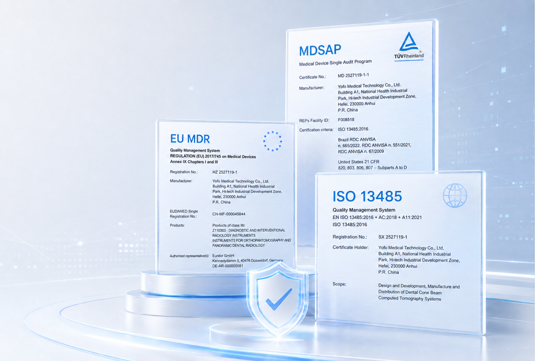 Yofo MDR, ISO 13485 and MDSAP certifications